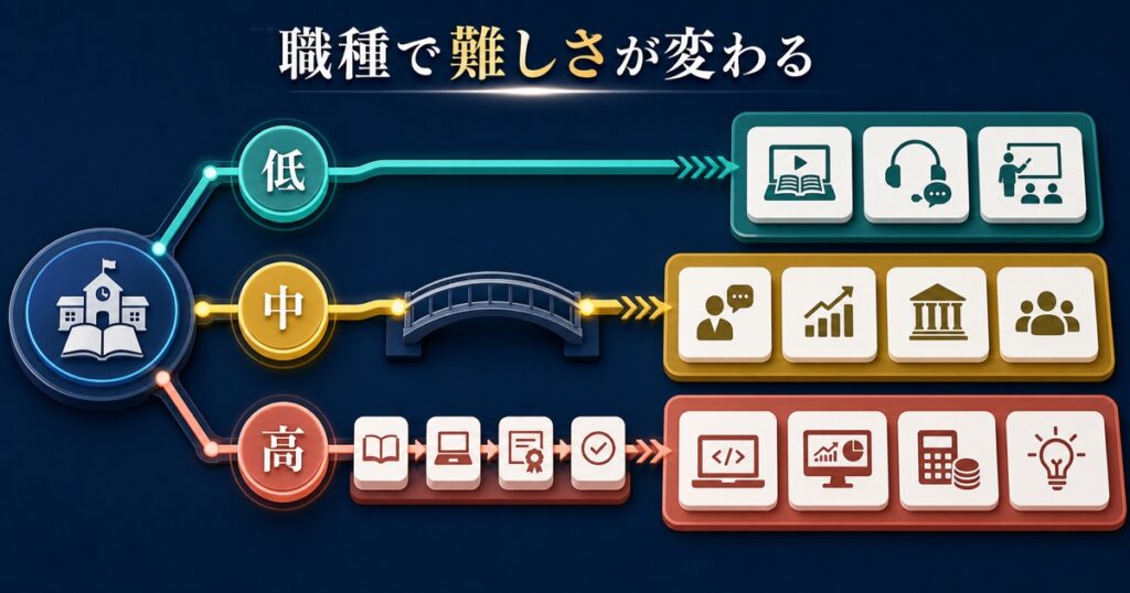 教員の転職の難しささは、志望する職種で大きく変わる