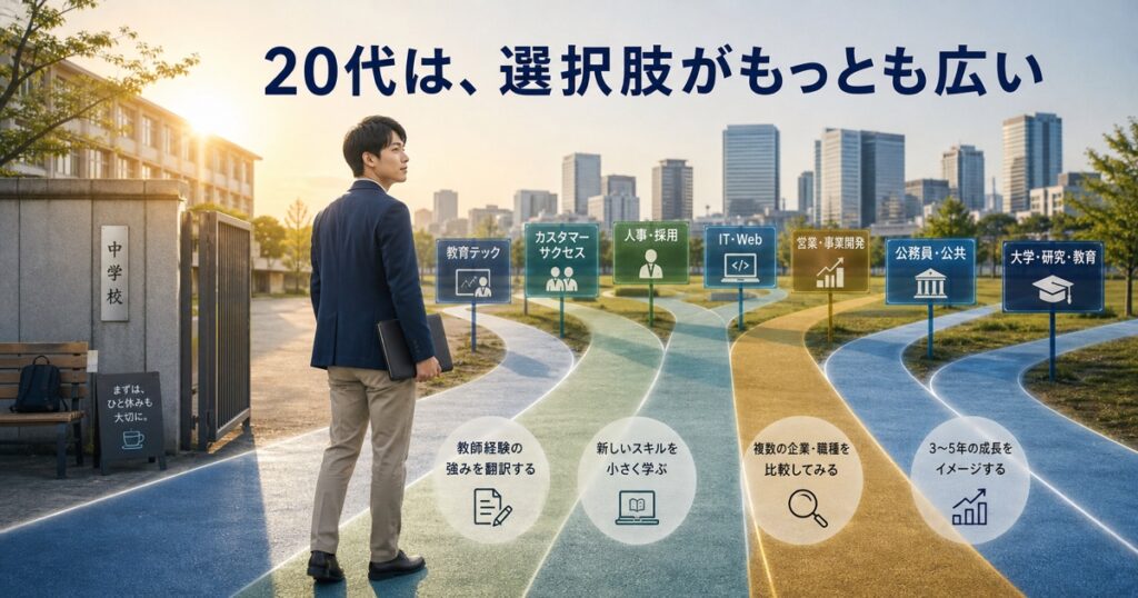 まとめ：20代教員の転職は選択肢がもっとも広い