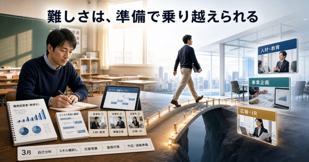 まとめ：教員の転職の難しさは準備で乗り越えよう
