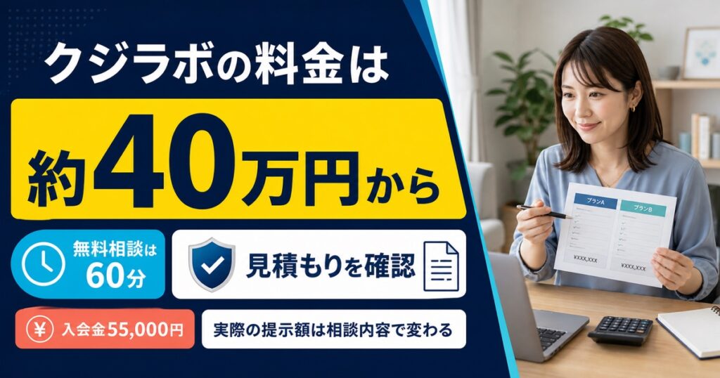 まとめ：クジラボの料金は約40万円から