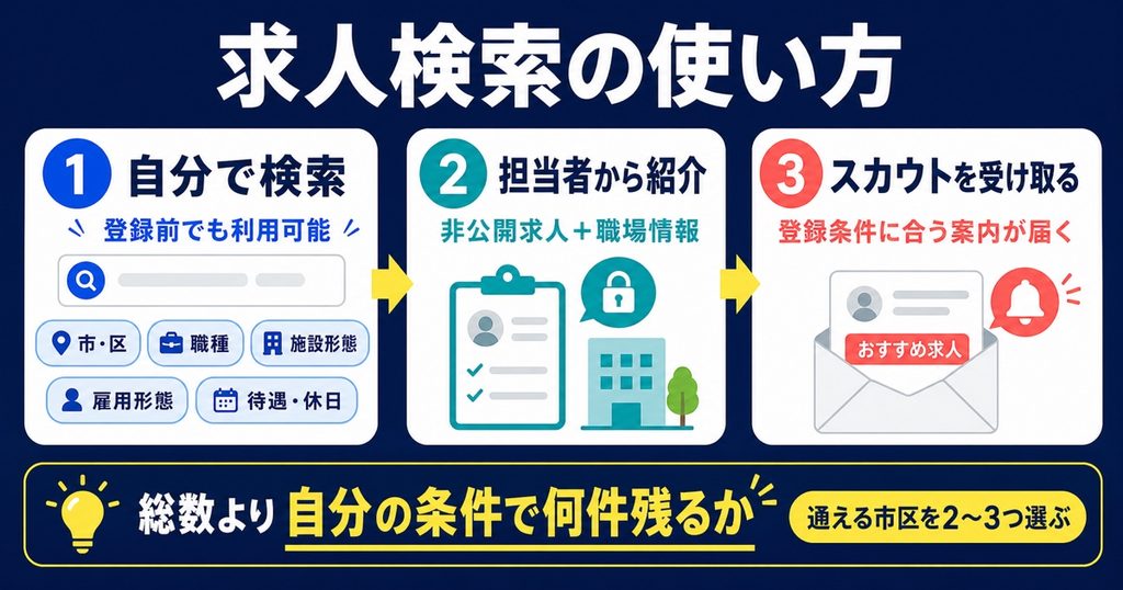 レバウェル保育士の求人検索の使い方