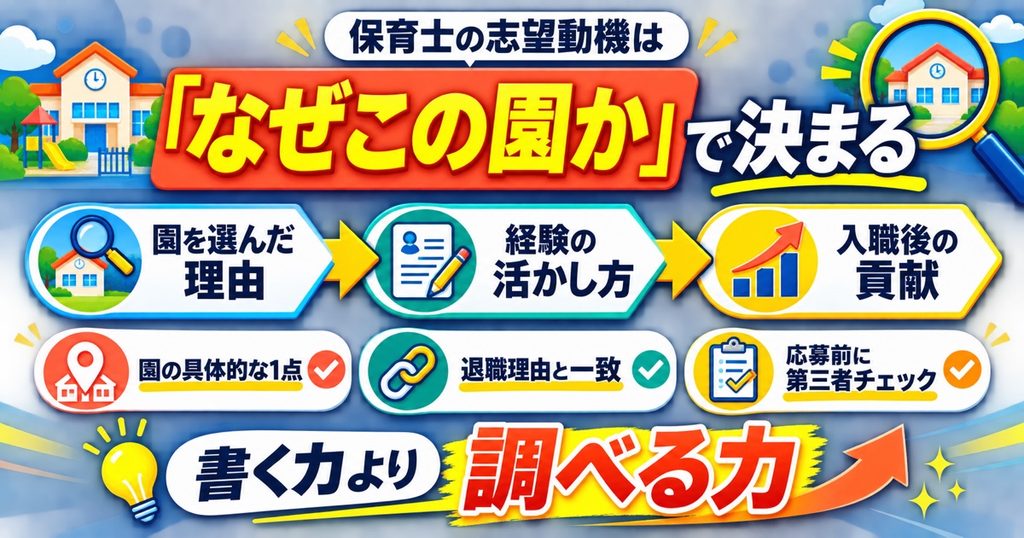 まとめ:保育士の志望動機は「なぜこの園か」で決まる